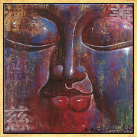 Quadro "Piccolo Buddha, blu", incorniciato