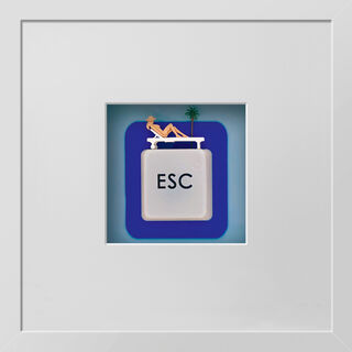 3D-Bild "ESCAPE-TASTE: AB IN DEN URLAUB", gerahmt