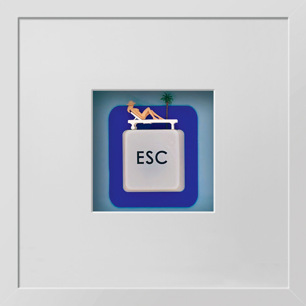 3D-schilderij "ESCAPE KEY: OFF ON HOLIDAY", ingelijst van Ralf Birkelbach