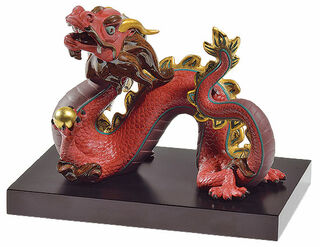 Porcelain figurine "Red Dragon", hand-painted - Design Joan Coderch
