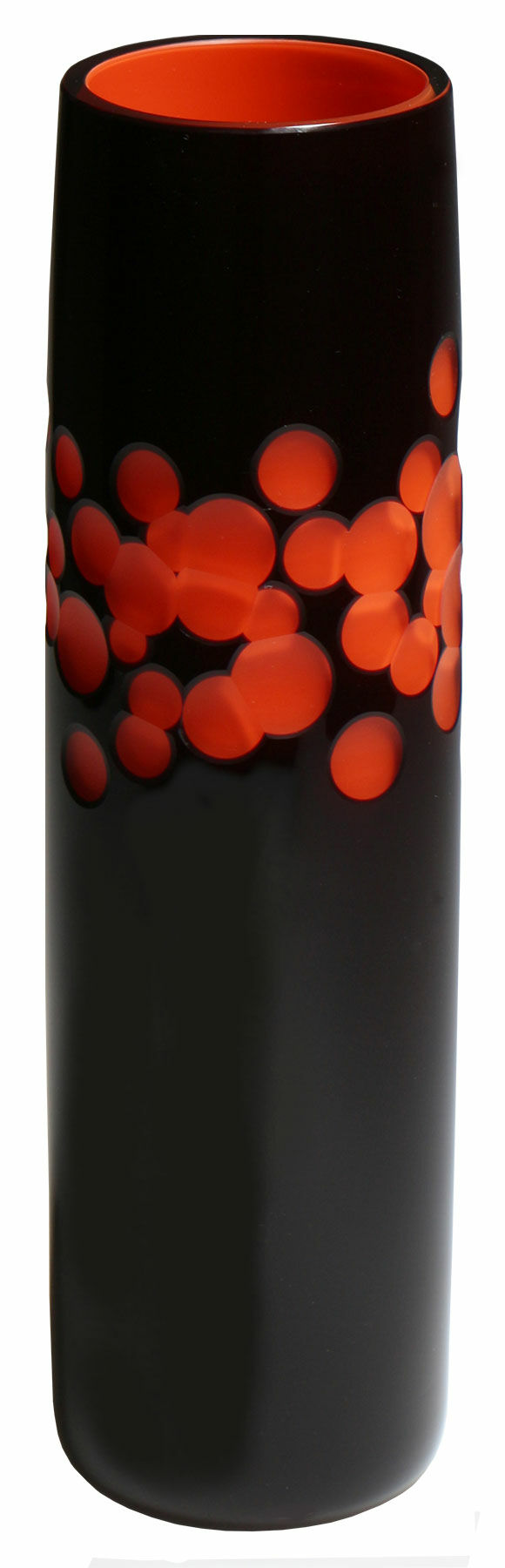 Vase en verre "Red Bubbles" von Hans Wudy