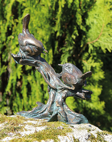 Sculpture de jardin "Birds - Best Friends", bronze