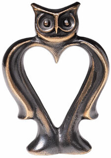 Sculpture "Heart-Shaped Owl", bronze by Bernardo Esposto