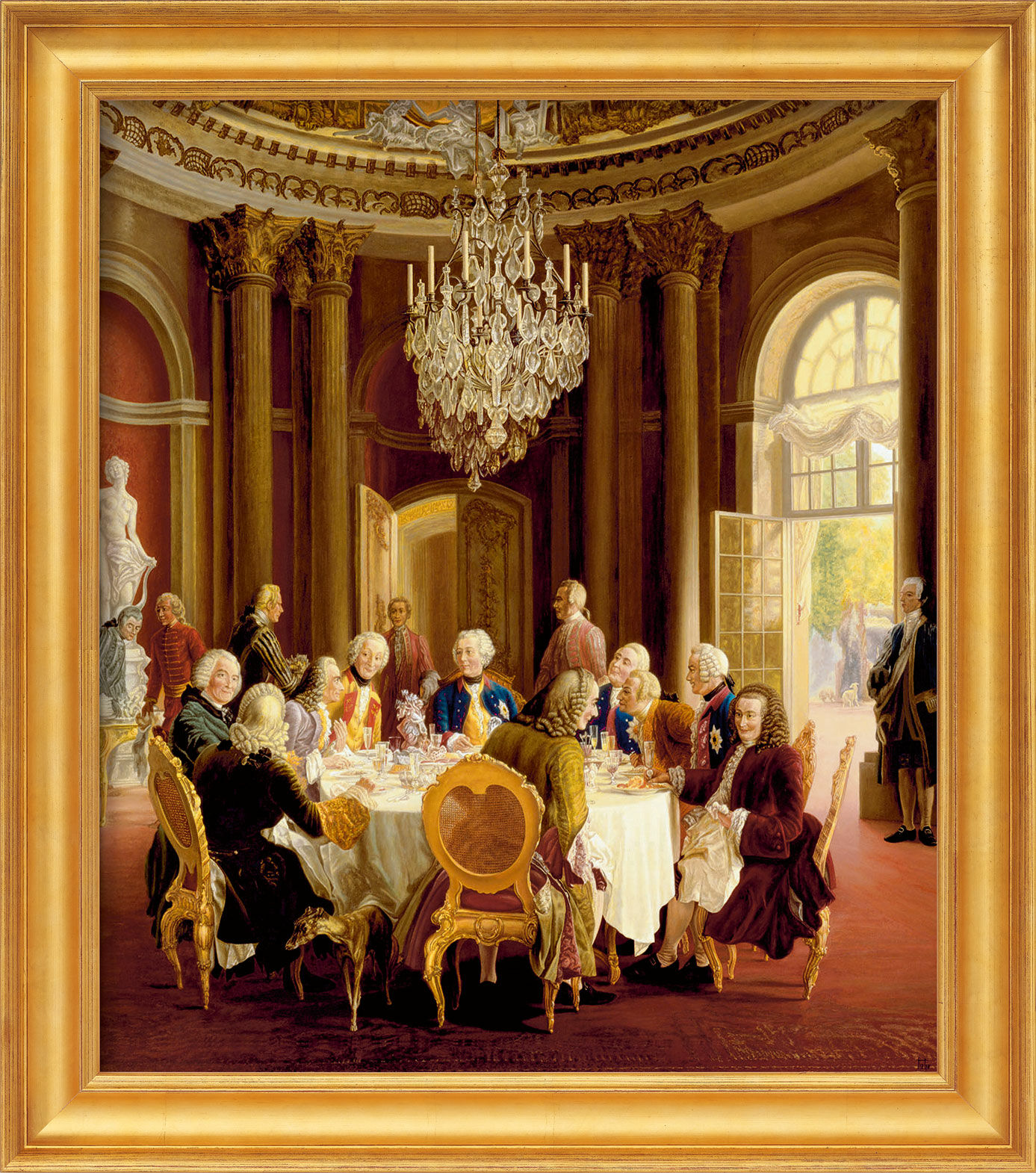 Tableau "La table ronde" (1850), encadré von Adolph von Menzel