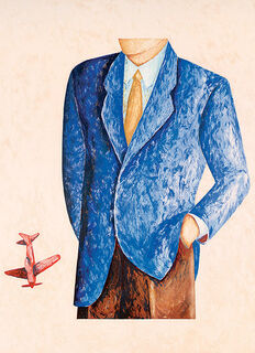 Picture "Man with Aeroplane", unframed by Jörg Mandernach