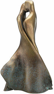 2-teilige Skulptur "Tanzendes Paar", Bronze
