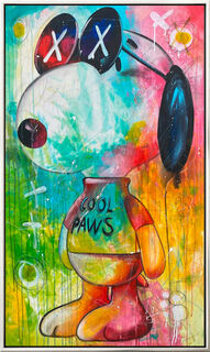 Tableau "COOL PAWS" (2025) (Originale / Pièce unique), encadré