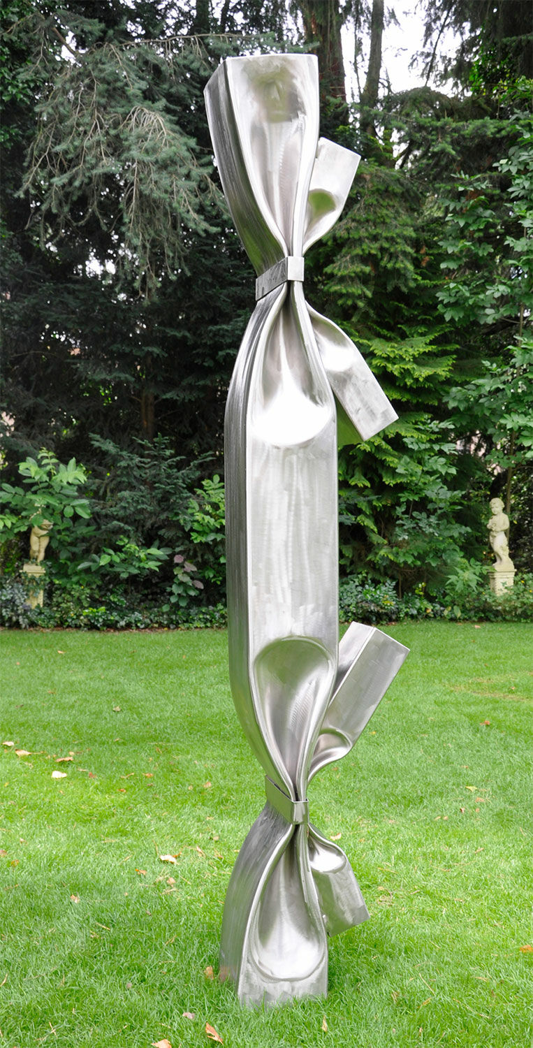 Skulptur "Hommage an Christo und Jeanne-Claude XVII" (2015) (Original / Unikat), Edelstahl von Jan Köthe