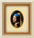 Miniature porcelain picture "Girl with a Pearl Earring" (1665), framed