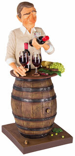 Caricature "The Wine Lover", cast hand-painted