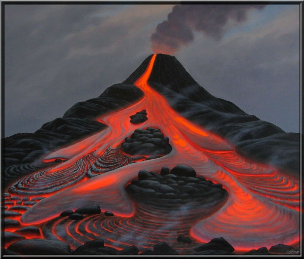 Tableau " Volcano V " (2009) (Original / Pièce unique), encadré von Michael Krähmer