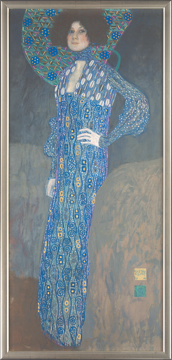 Bild "Bildnis der Emilie Flöge" (1902), gerahmt von Gustav Klimt
