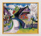 Bild "Frühlingsblüte" (um 1919), Version weiß-goldfarben gerahmt von Max Pechstein