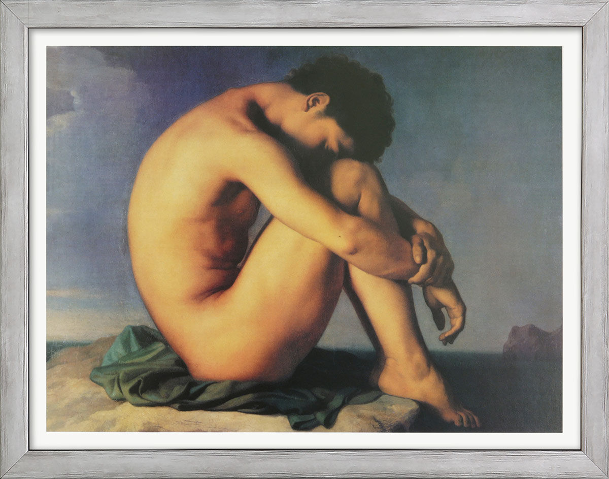 Tableau "Jeune homme au bord de la mer" (1837), encadré. de Hippolyte Flandrin