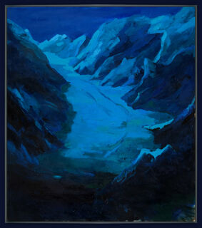 Billede "Måneklar nat ved den store gletsjer (Aletsch)" (2002) (Unikt værk)