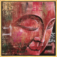 Quadro "Piccolo Buddha, rosso", incorniciato