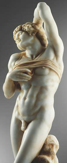 Sculpture "Dying Slave" (1513), artificial marble reduction by Michelangelo Buonarroti