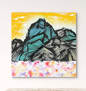 Schilderij "Aloha Mountain I" (2025) (Uniek stuk) van Zyko78