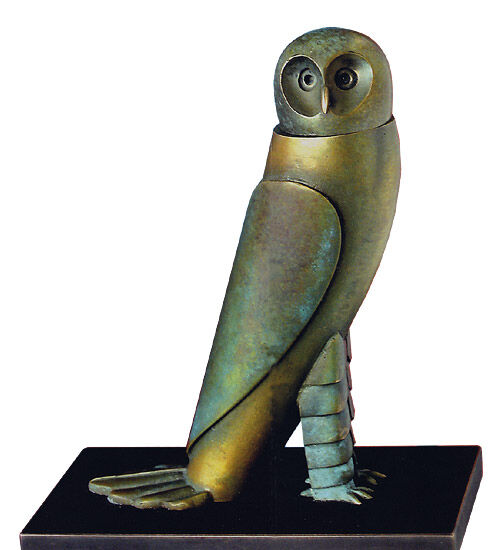 Sculptuur "Steenuil", brons von Paul Wunderlich