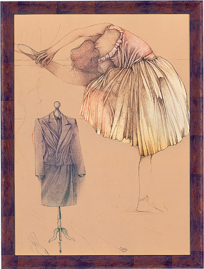 Bild "Ballerina e manichino", gerahmt von Bruno Bruni