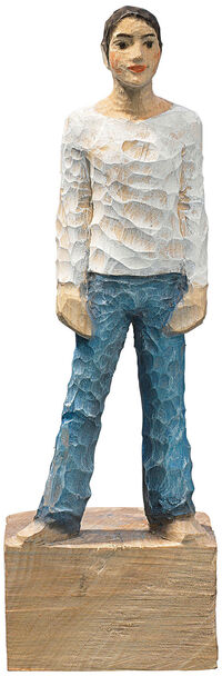 Escultura "Hombre", acabado en madera fundida