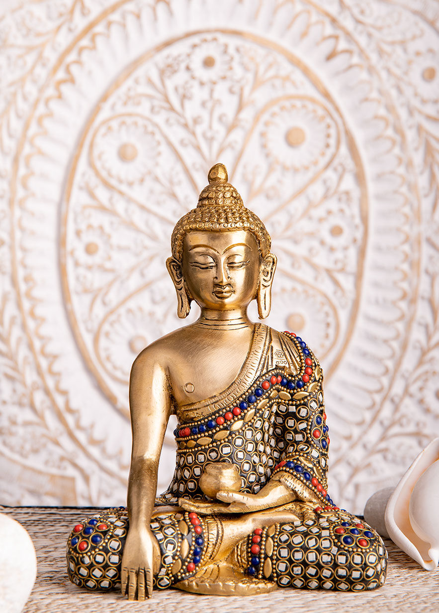 Sculpture en laiton « Bouddha Shakyamuni »