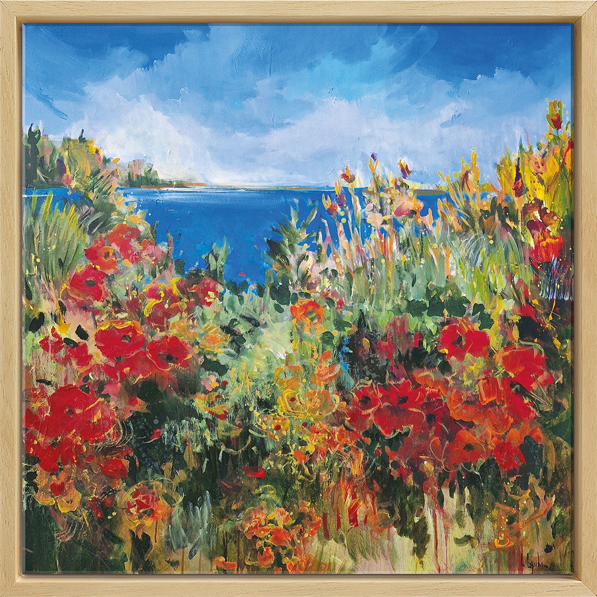Tableau "Fleurs d'été" (2024), encadré. de Irina Laube