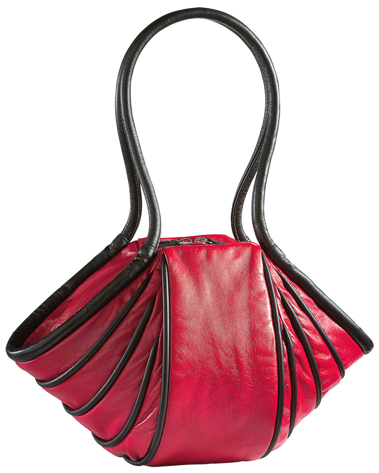 Handbag "Lady-Stripe", red/black version
