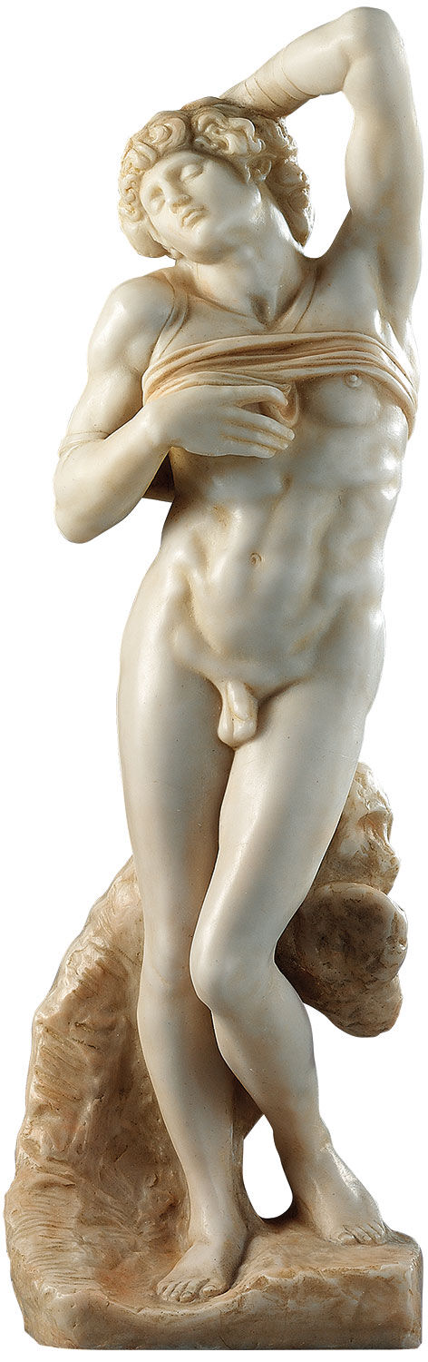 Sculpture "Dying Slave" (1513), artificial marble reduction by Michelangelo Buonarroti
