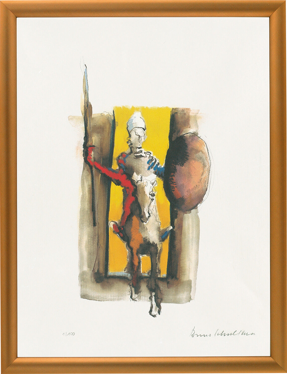 Picture "Don Quixote, Knight without Fear and Blame", framed by Benno Schulthess