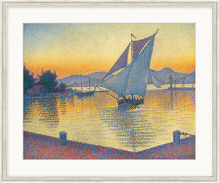 Bild "Der Hafen bei Sonnenuntergang, Opus 236 (Saint-Tropez)" (1892), gerahmt