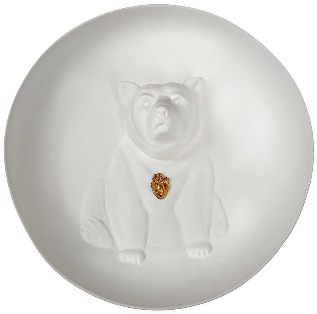 3D-vægplade "Bear", porcelæn af Trevoly