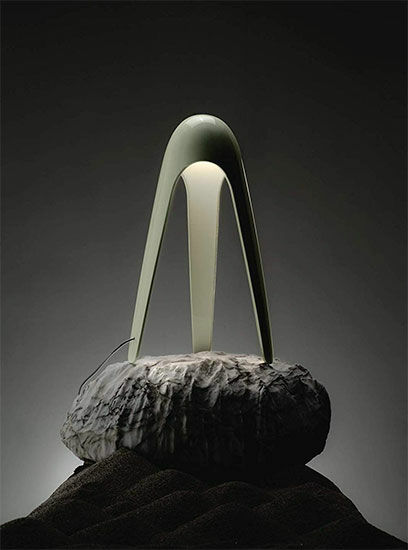 LED table lamp "Cyborg", mint version - Design Karim Rashid by Martinelli Luce