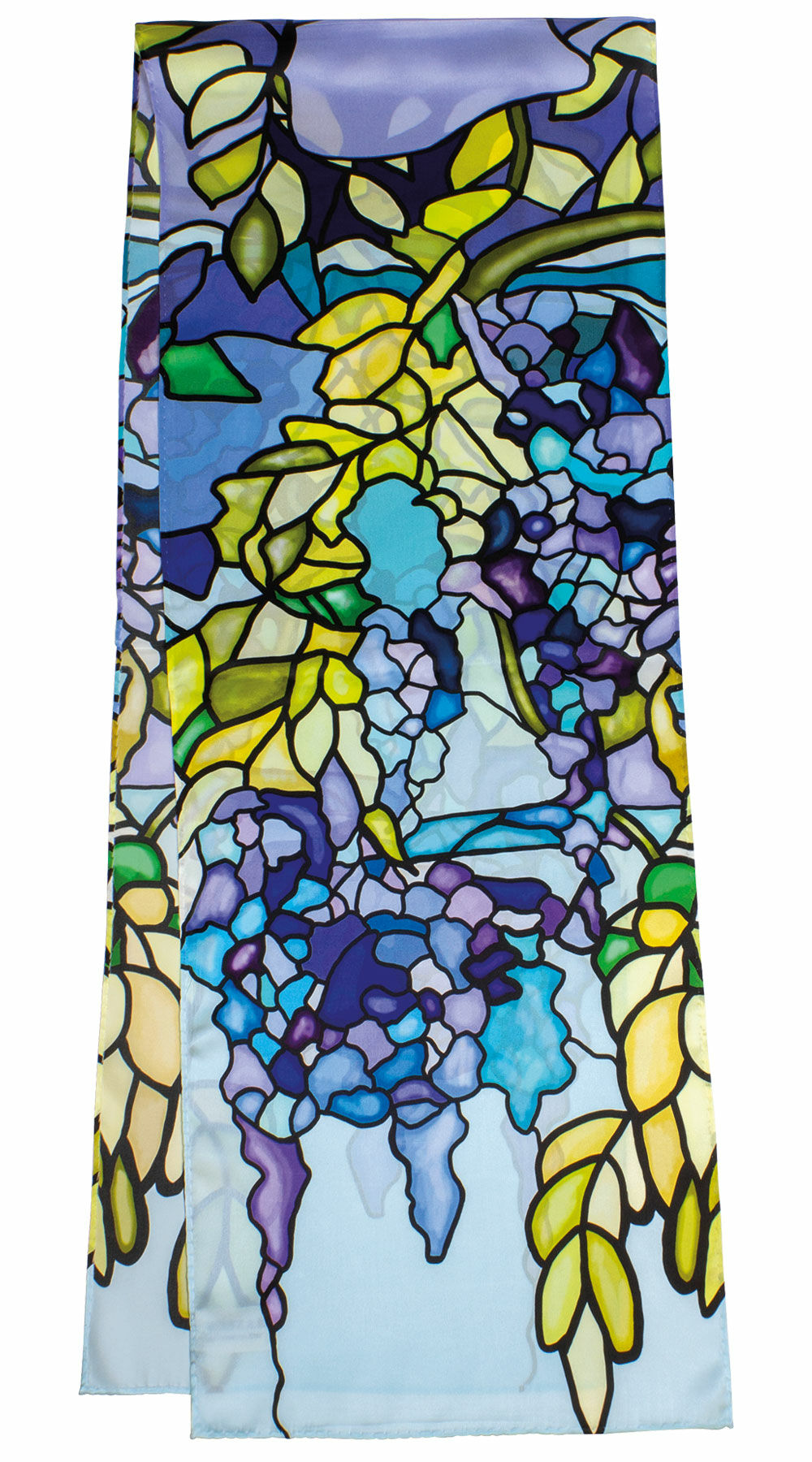 Silk scarf "Clematis blue" - after Louis C. Tiffany