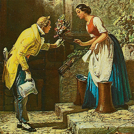 Bild "Der ewige Hochzeiter" (1855-58), gerahmt von Carl Spitzweg