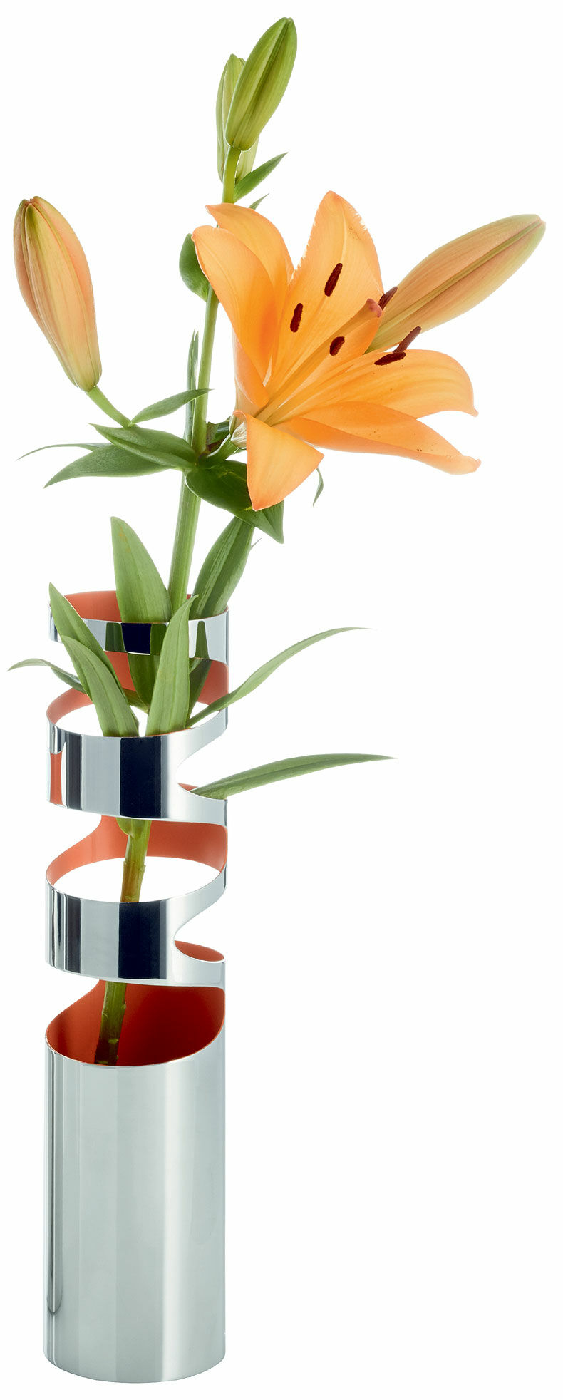 Vase "Loom small" (without decoration), stainless steel by Philippi