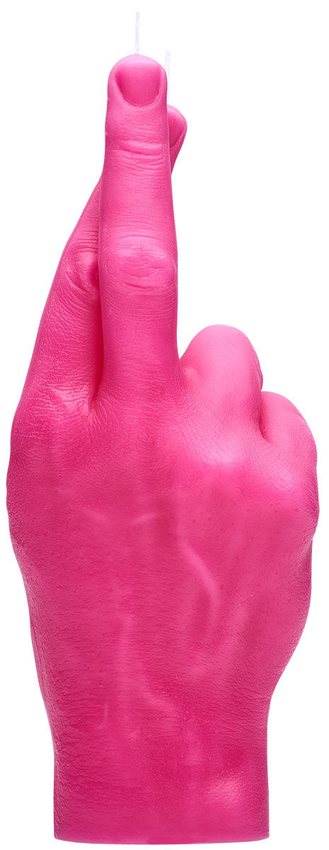 Kerze "Crossed Fingers", Version in Pink