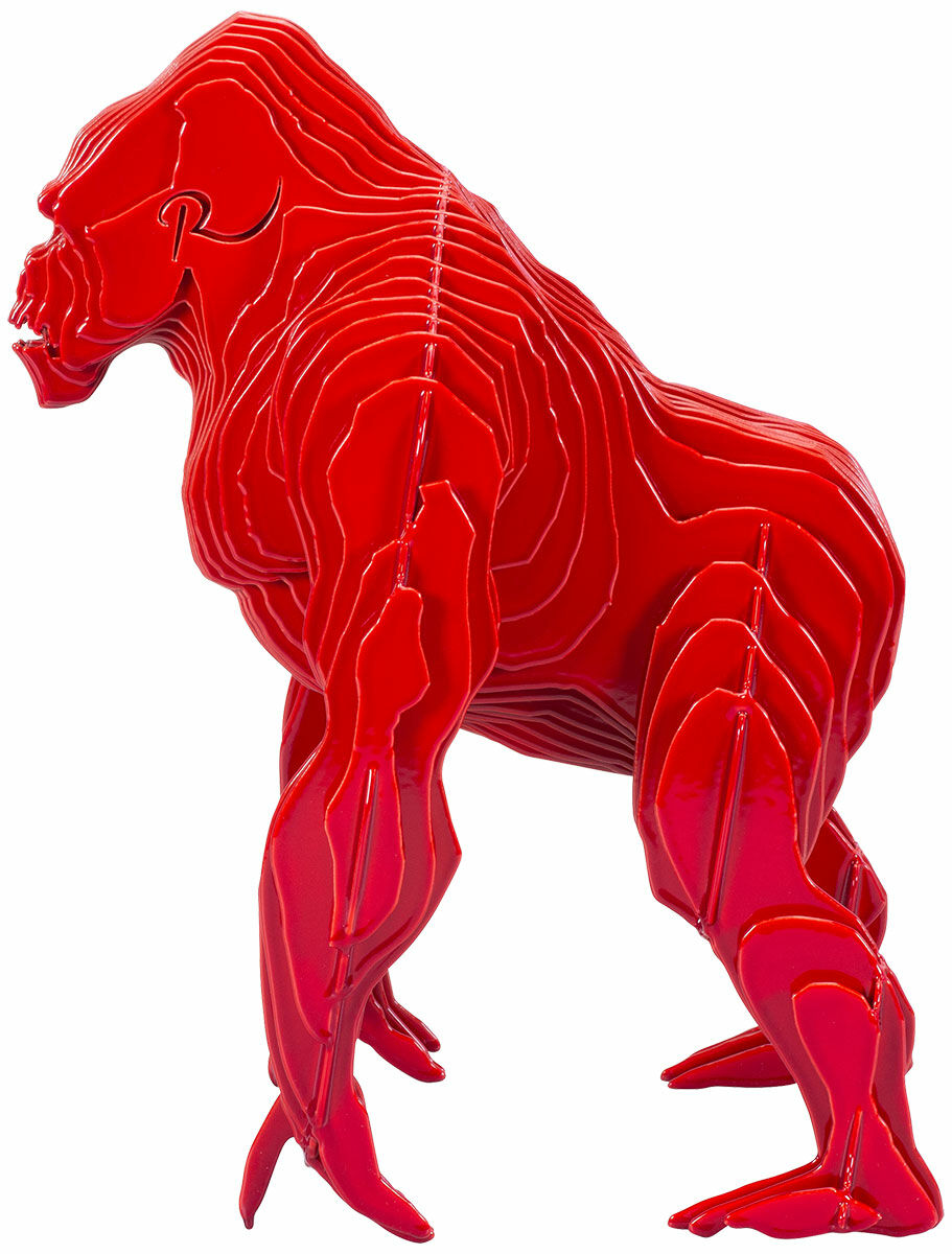 Steel sculpture "Gorilla", red version