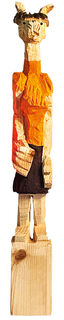 Holzskulptur "Miss Alpaka" (2025) (Original / Unikat)