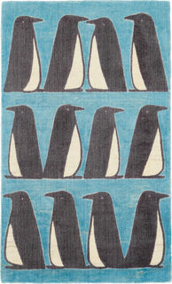 Teppich "Pinguin blau" (klein, 90 x 150 cm)
