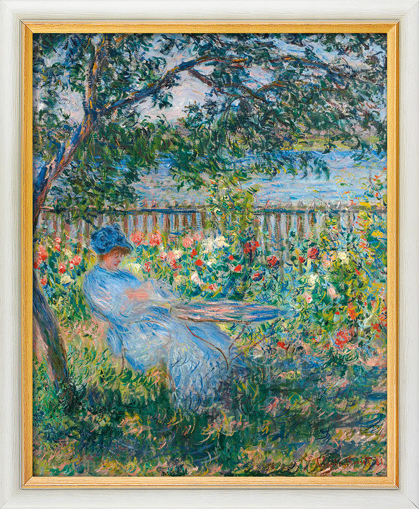 Tableau "La terrasse à Vétheuil" (1881), encadré von Claude Monet