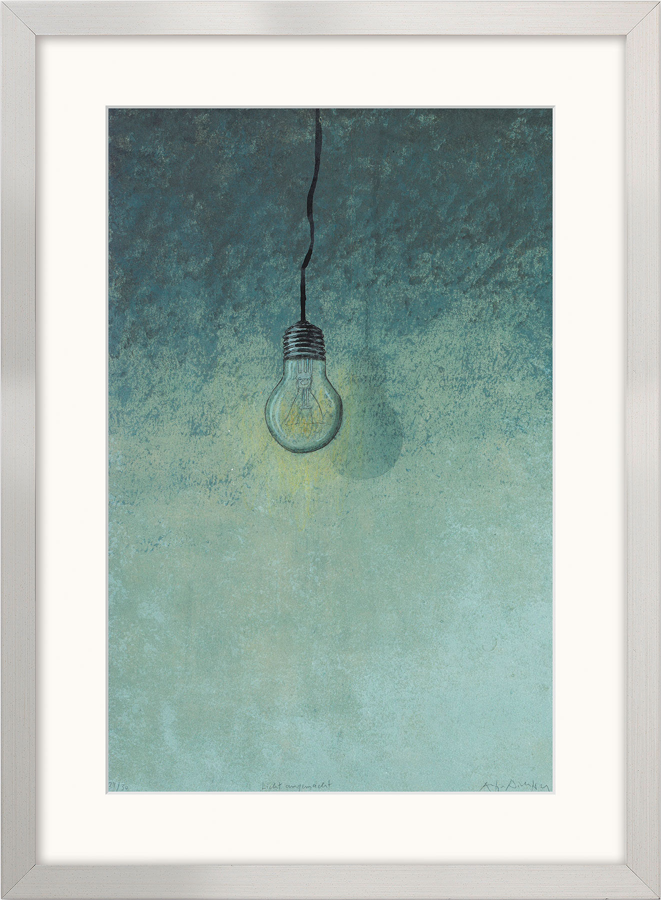 Bild "Licht angemacht" (2016), gerahmt von Antje Wichtrey