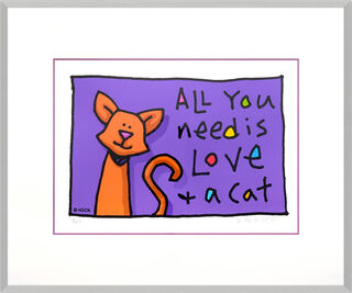 Picture "All you need is Love and a Cat" (2021), framed by Ed Heck