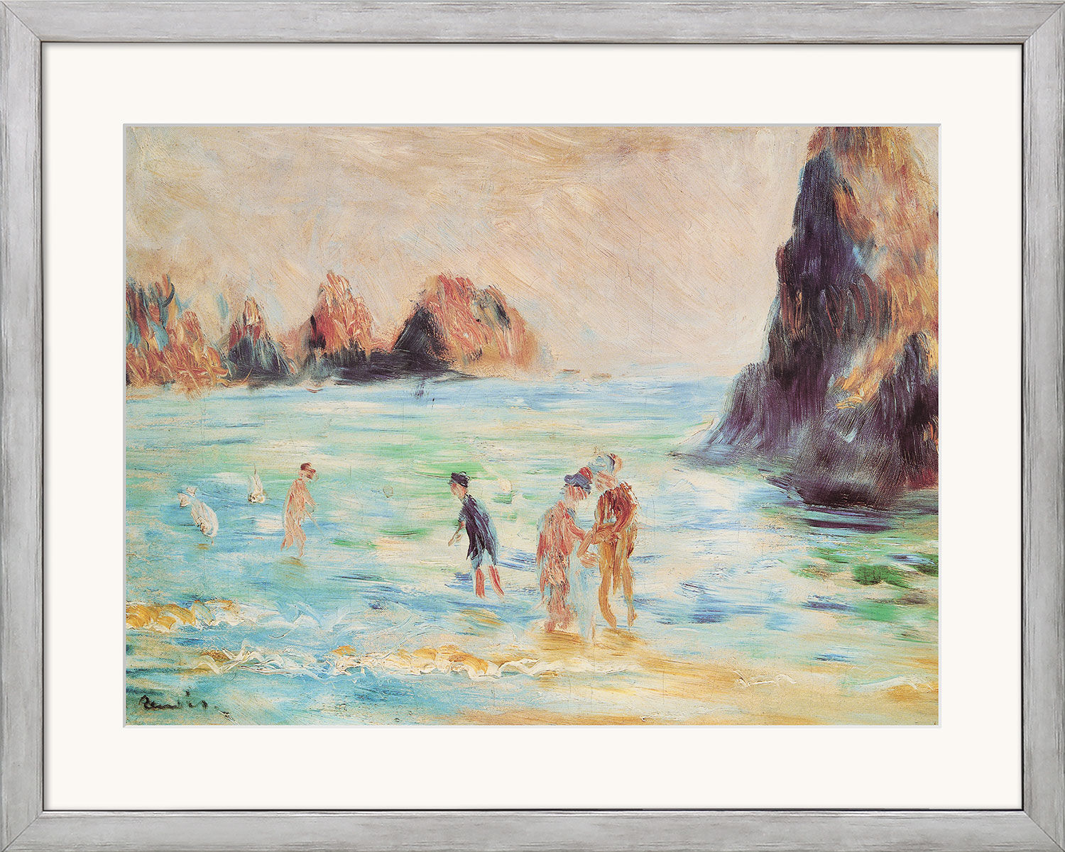 Bild "Moulin Huet Bucht, Guernsey" (1883), gerahmt von Auguste Renoir