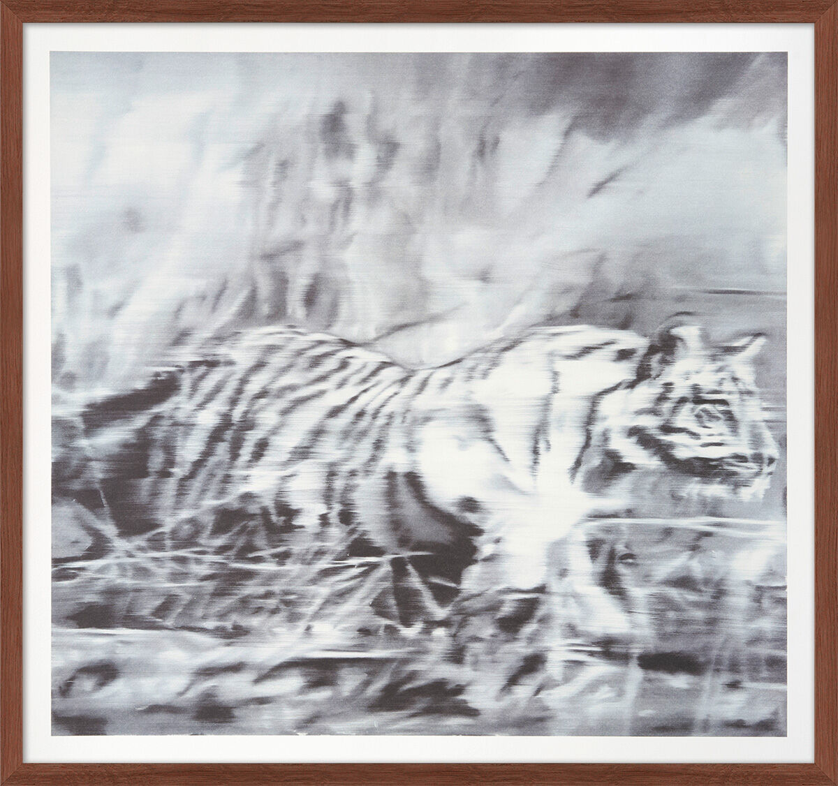Bild "Tiger" (1965), mörkbrun inramad version av Gerhard Richter