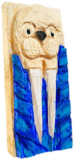 Relieve mural "Morsa" (2026) (Original / pieza única), madera de Jörg Herz