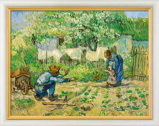 Picture "First Steps" (1890), framed by Vincent van Gogh