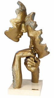 Skulptur "Vertrautheit", Kunstguss Steinoptik