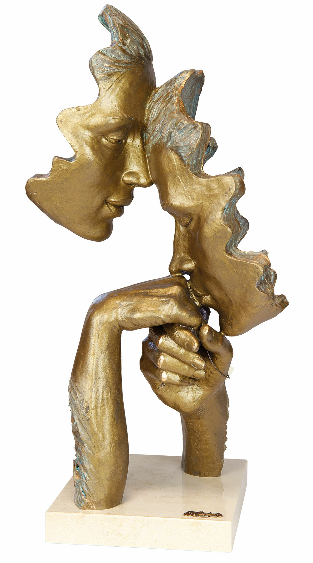 Skulptur "Vertrautheit", Kunstguss Steinoptik von Angeles Anglada