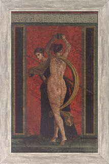 Fresko rot, aus der Villa dei Misteri in Pompeji, gerahmt